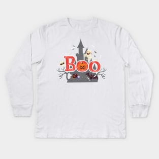 Boo Halloween For Kids - Funny Halloween Costumes Kids Long Sleeve T-Shirt